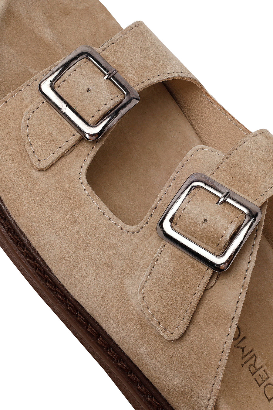 Male Beige Strappy Suede Slipper