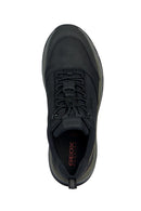 Geox Men's Black Sterrato Lace-Up Leather Sneaker | Derimod