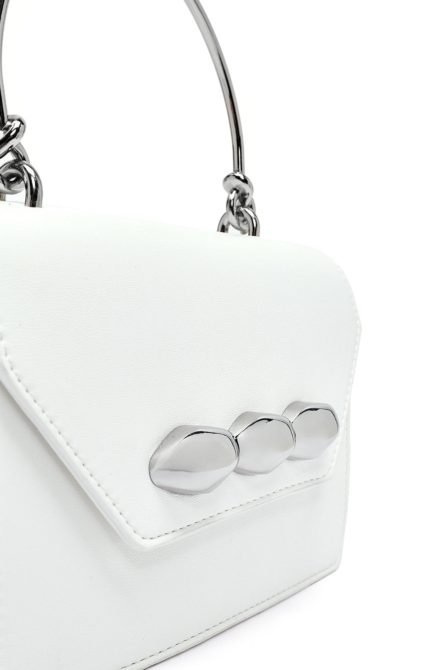 Women's White Long Strap Mini Classic Handbag
