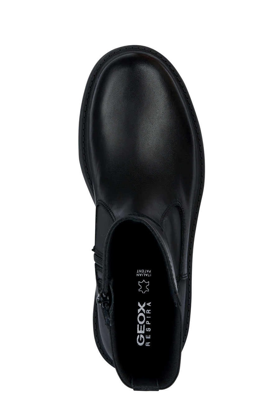Geox Women's Black Zippered Spherica Leather Boots