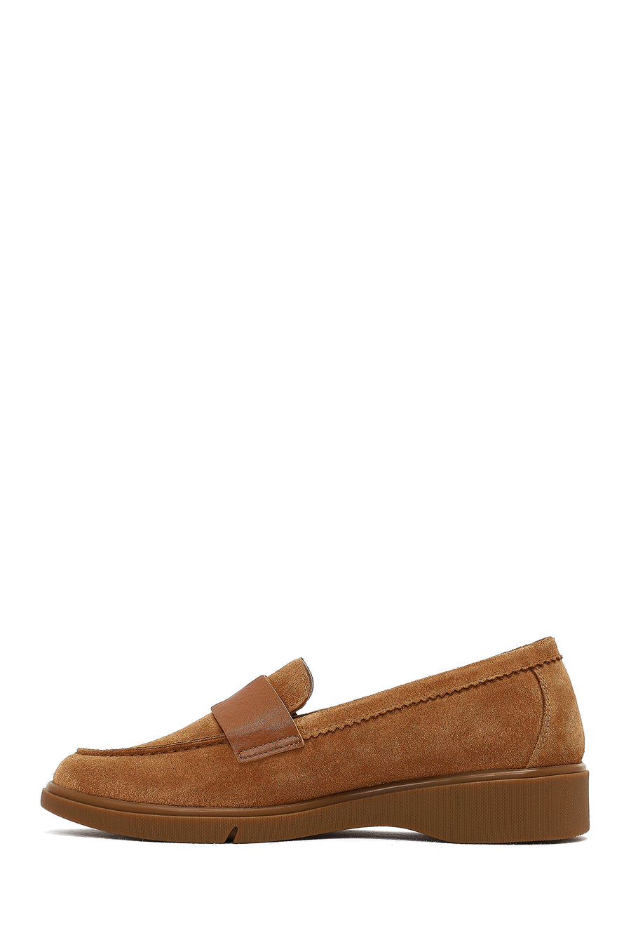 Women Tan Suede Leather Comfort Loafer