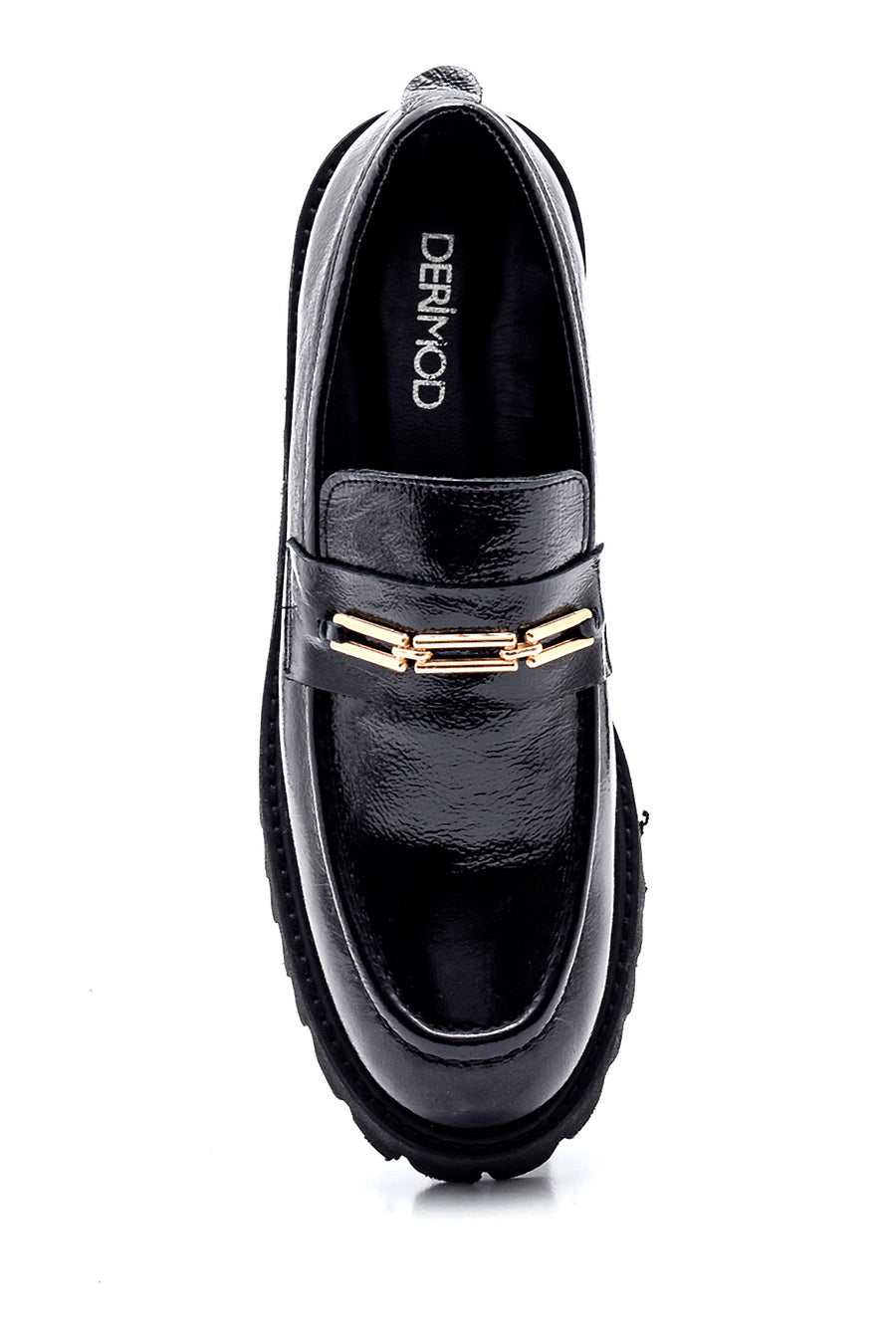 Women's Leather Patent Leather Buckle Loafer