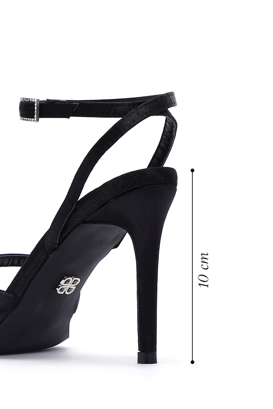 Women's Black Ankle Strap Thin Heel Sandals