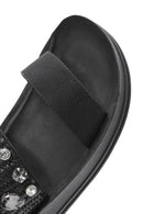 Women's Black Thick Soled Stoned Sandals | Derimod