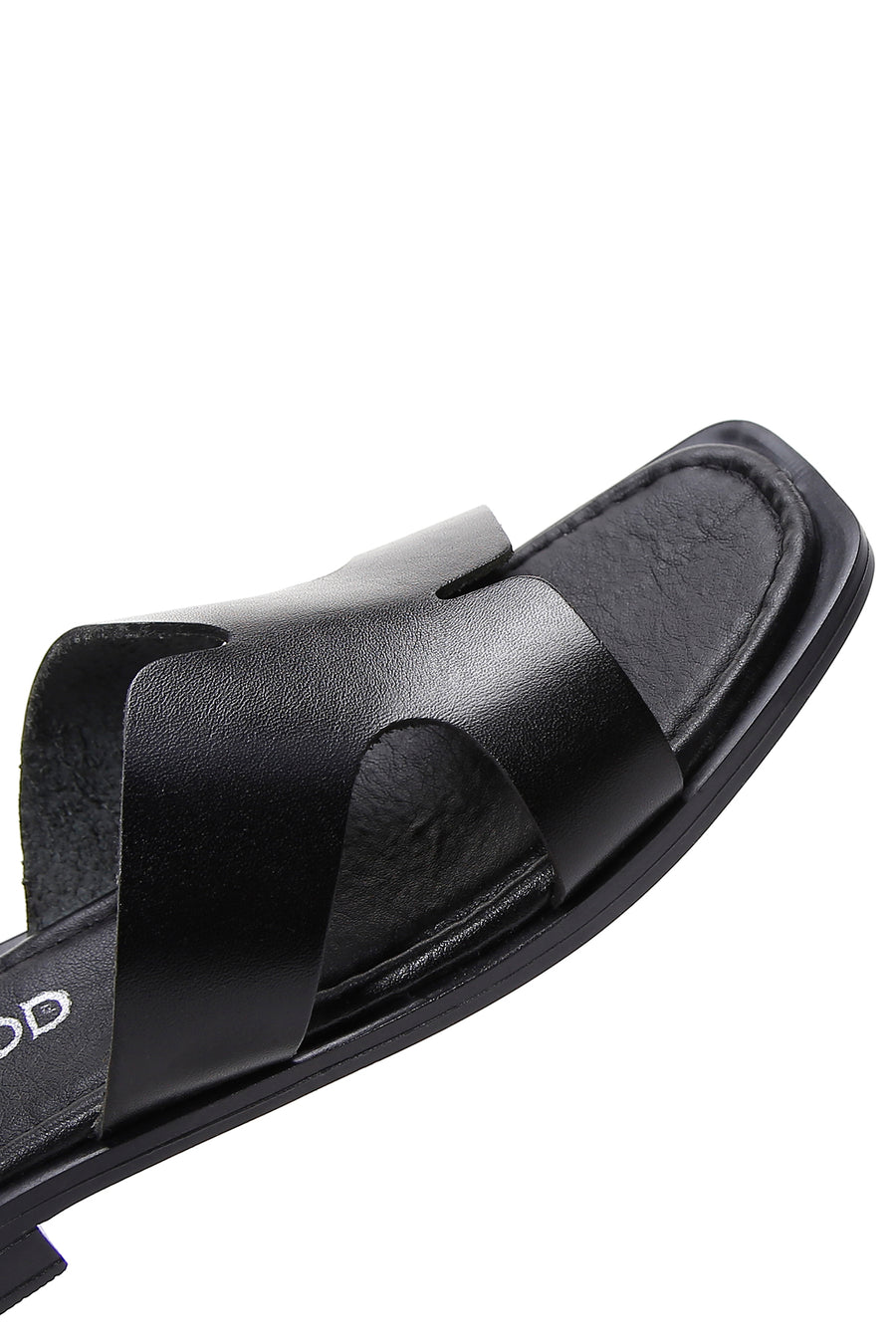 Women's Black Leather Slippers