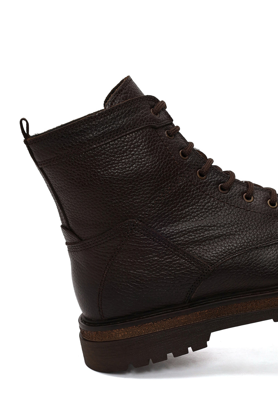 Male Brown Lace-up Leather Casual Boots