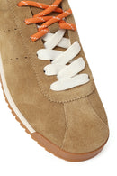 Women's Beige Lace-Up Suede Leather Sneaker | Derimod
