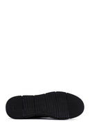 Men's Black Leather High Top Sneaker | Derimod