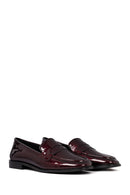 Kadın Bordo Deri Klasik Loafer | Derimod