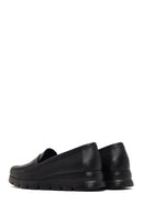 Kadın Siyah Dolgu Topuklu Deri Comfort Loafer | Derimod