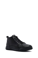 Male Black Zip Closure Leather Sport Boots | Derimod