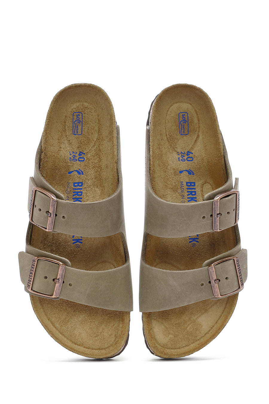 Birkenstock Erkek Kahverengi Arizona Çift Tokalı Deri Terlik