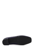 Derimod Flex Women Navy Blue Thick Heeled Leather Shoes | Derimod