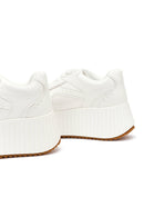 Woman White Thick-Soled Lace-Up Sneakers | Derimod