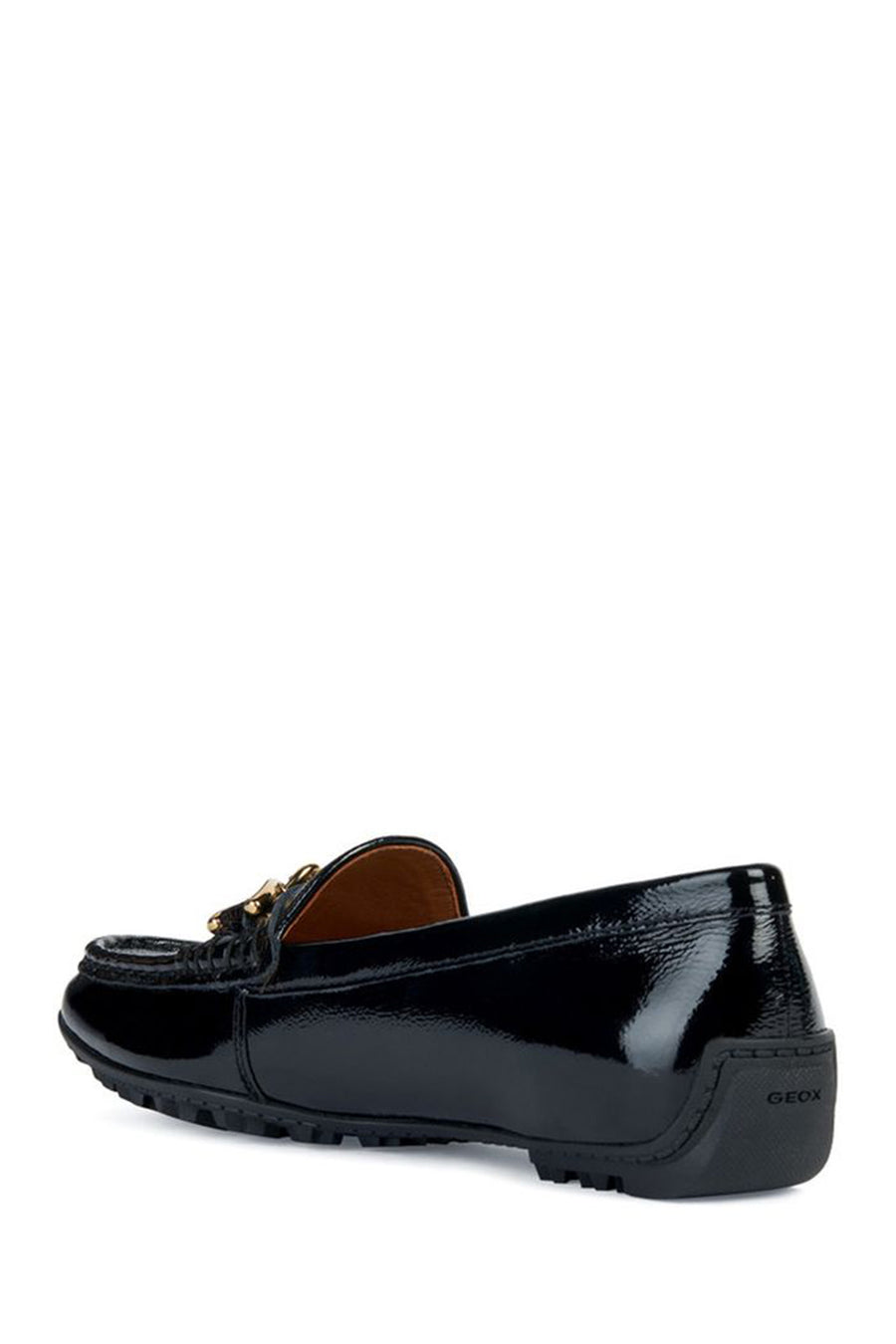 Geox Women's Black Kosmopolis + Grip Patent Leather Loafer