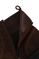 Male Brown Zip Closure Suede Boots | Derimod