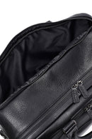 Men's Black Long Suspender Leather Briefcase | Derimod