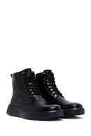 Men's Black Zippered Thick Sole Leather Boat | Derimod