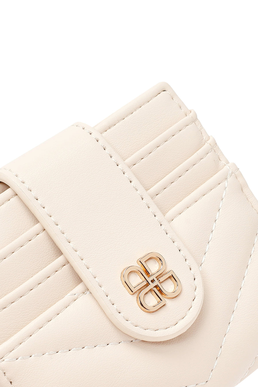Woman Cream Quilted Card Holder