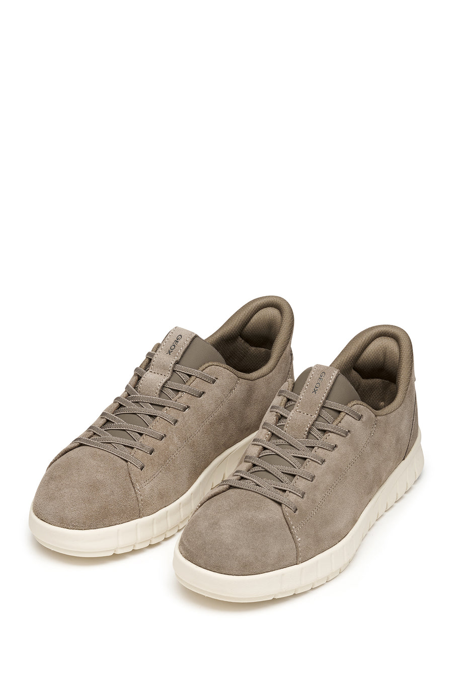 Geox Men Beige U Flextrıde Plus Lace-up Suede Leather Sneaker