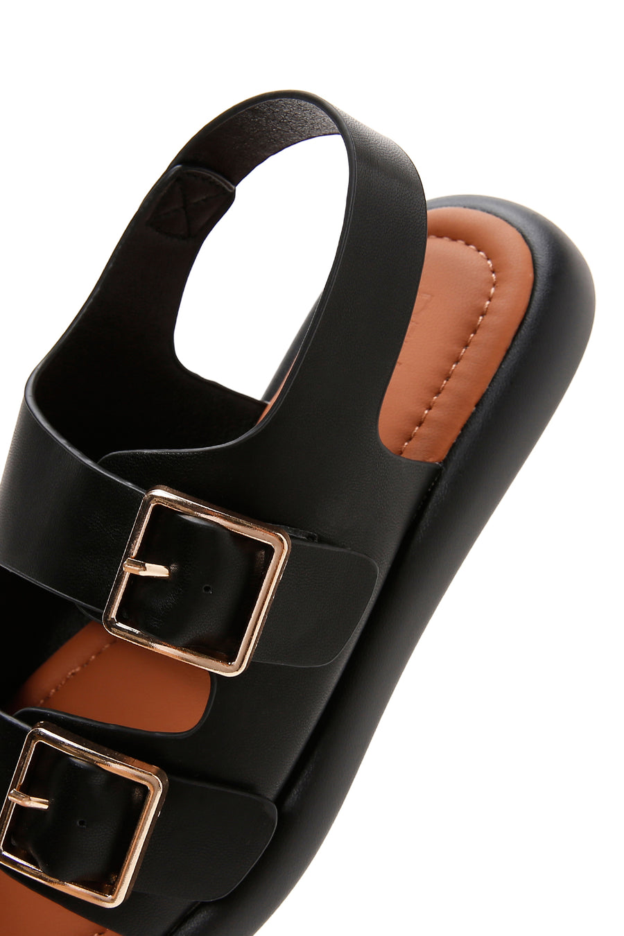 Women's Black Double Buckle Sandals