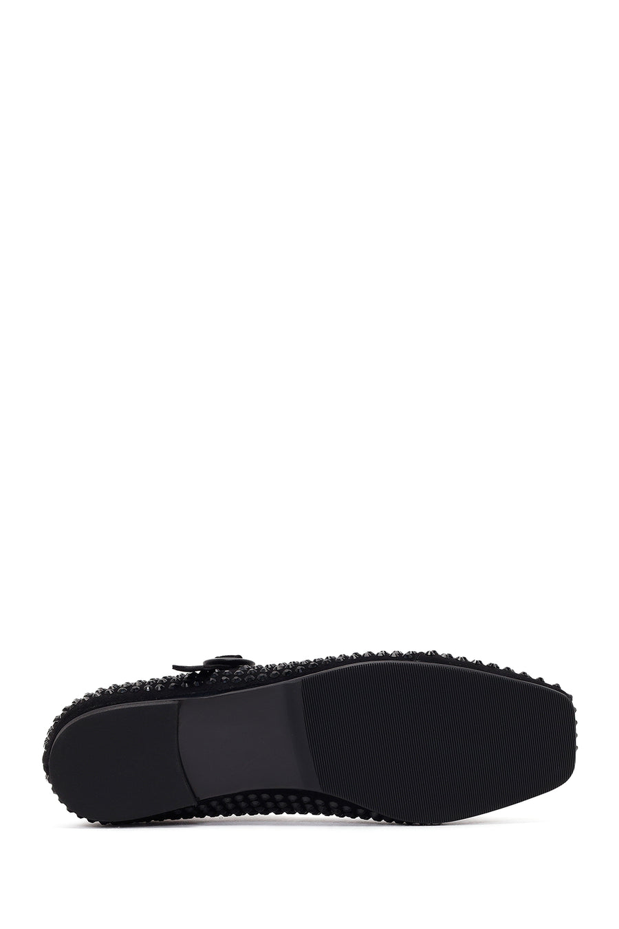 Women's Black Stone Leather Ballerinas