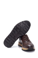 Men's Brown Leather Printed Sneaker | Derimod