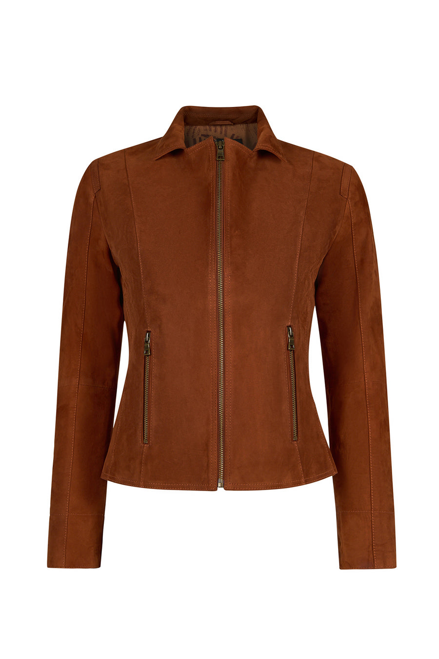 Lara Woman Tan Short Suede Jacket