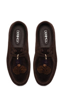 Woman Brown Lace-up Tasselled Suede Casual Shoes | Derimod