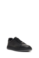 Erkek Siyah Bağcıklı Deri Sneaker | Derimod