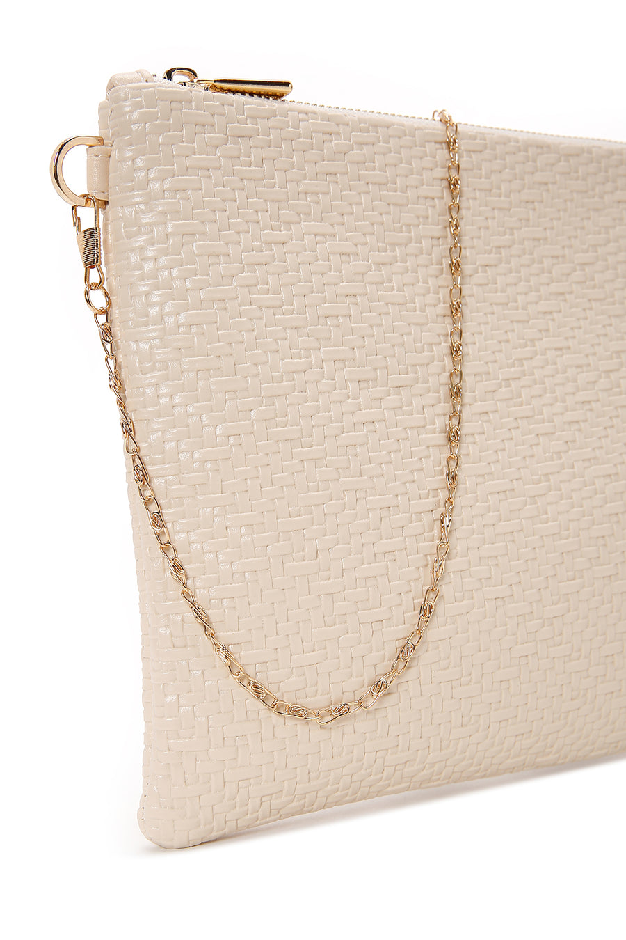 Women's Cream Long Chain Strap Clutch Bag