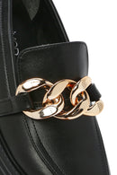 Women's Black Thick Soled Masculine Loafer | Derimod