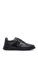 Men's Black Lace-Up Leather Casual Sneakers | Derimod