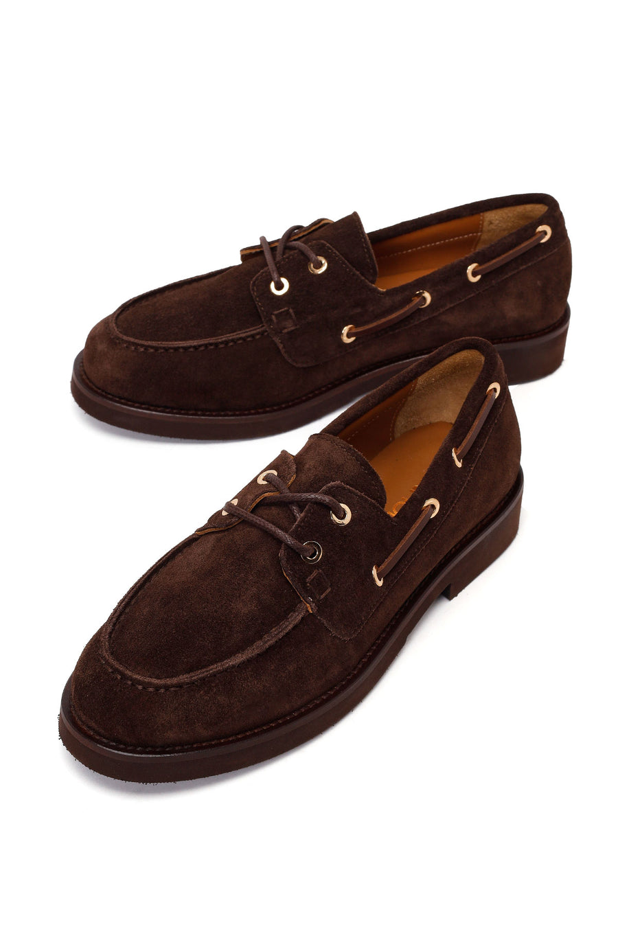 Woman Brown Lace-up Suede Casual Shoes