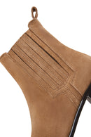 Women's Tan Suede Leather Chelsea Boots | Derimod