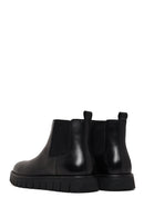 Male Black Thick-Soled Leather Casual Chelsea Boots | Derimod