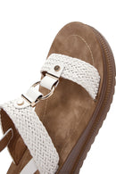Women's White Ankle Strap Thick Soled Braided Sandals | Derimod