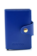 Women's Blue Leather Card Holder | Derimod