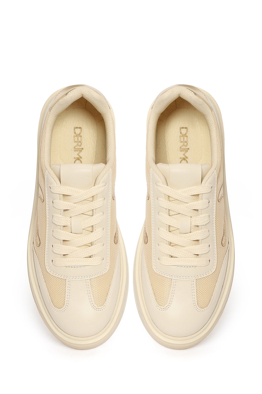 Kadın Bej Bağcıklı Sneaker