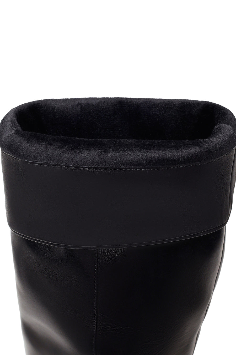 Woman Black Zip Closure Stiletto-Heel Leather Boots