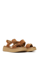 Woman Powder Thick-Soled Suede Comfort Sandal | Derimod