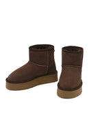 Women's Brown Thick Sole Suede Leather Boots | Derimod