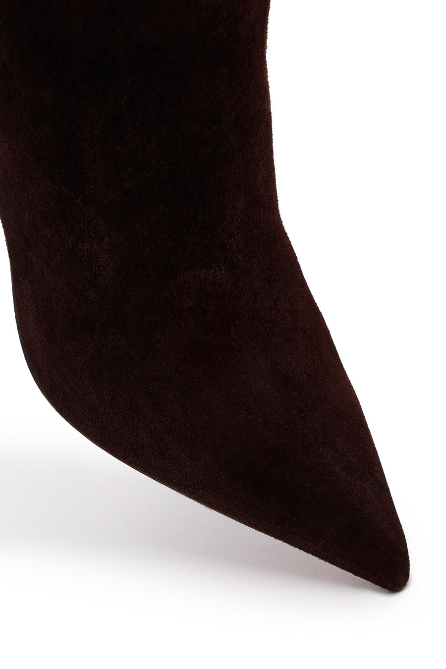 Woman Brown Zip Closure Thin-Heeled Suede Boots