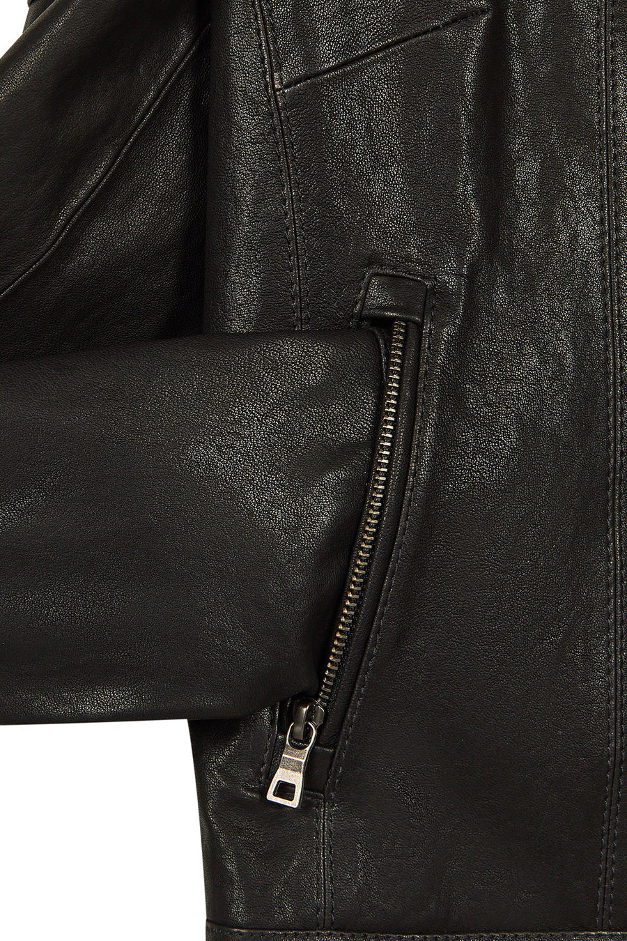 Smart Woman Black Short Leather Jacket
