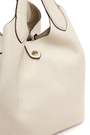 Woman Cream Casual Leather Shoulder Bag | Derimod