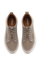 Erkek Bej Bağcıklı Kumaş Sneaker | Derimod