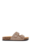 Women's Gold Stone Slippers | Derimod
