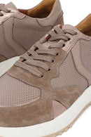 Woman Mink Laced Thick Sole Leather Sneakers | Derimod
