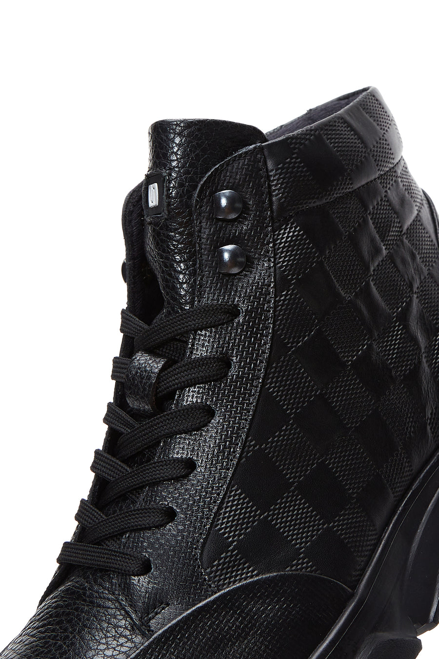 Men's Black Leather Ankle Sneaker Boots
