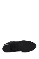 Woman Black Zip Closure Chunky-Heeled Boots | Derimod